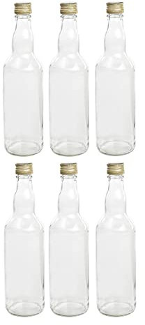 Steinmann 6 x Glasflasche 700ml mit Schraubverschluss - Leere Flaschen zum befüllen als Saftflasche Ölflasche Schnapsflasche Einmachflasche Likörflaschen und mehr