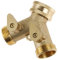 DRELD 3/4 Zoll 2-Wege-Verteiler 2 Wege Verteiler aus Messing Wasseranschluss Verteiler 2 Wege Y-Verteiler Ventil für Anschluss von Zwei Geräten Y-Anschluss Gartenschlauch Waschmaschine