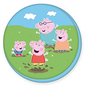 Herding Konturenkissen Peppa Pig Glow in The Dark, Im Dunkeln leuchtendes Motiv, 35 cm Durchmesser, 10 cm Höhe, Polyester