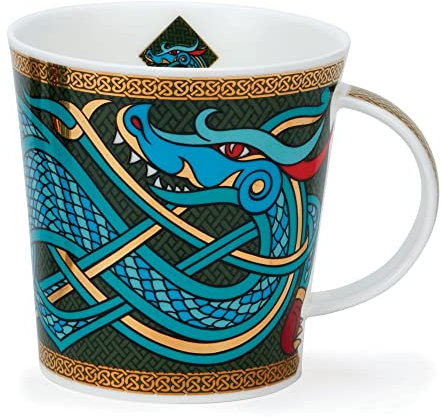 Dunoon Cairngorm 0.48L Mug Dragonwith 22 Carrat Gold Detailing (Green)