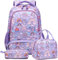 Kimwadalh Mochila Arcoiris Niña Mochila Primaria Escolar Niñas Set de Mochila Colores Niña,Mochila Infantil + Bolsa de Almuerzo + Estuche,para Escuela,Viajes