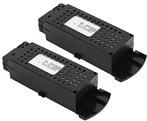 SUNGOOYUE 2PCS Drohnenbatterie 3,7V 3000mAh Lithiumbatterie Ladeschutz Tragbarer RC-Batterieersatz mit 3-in-1-Kabel für S6 G6 Drone RC-Flugzeuge