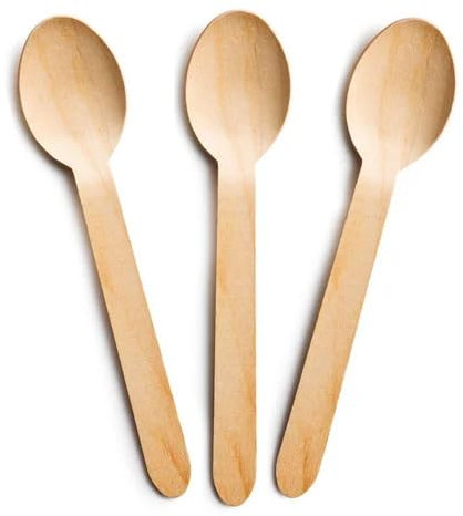 isupli Juego de 100 cucharas de madera para helado, acabado suave, utensilios de cocina, suministros duraderos para fiestas, hotel, oficina, hogar, bricolaje