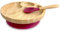 Althea Living - Vajilla de bambú para bebé, plato con ventosa dividido y cuchara de silicona - Rojo carmesi