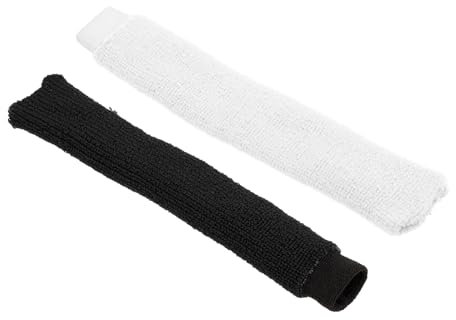 PATIKIL Cotton Feeling Badminton Handtuchgriff, 2er Pack Nylon Tennisschläger Overgrip Schlägergriff Handkleber rutschfestes Schweißband für Golf Fahrradlenker, Schwarz/Weiß