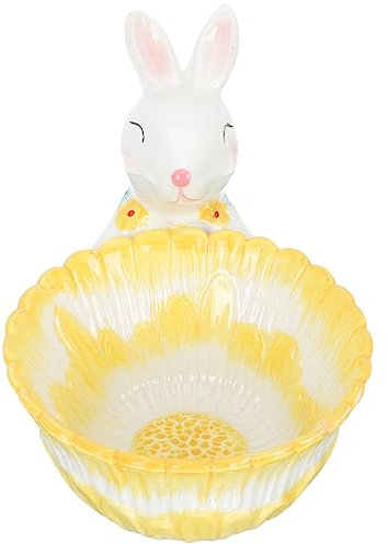 MAGICLULU Ceramic Bunny Storage Bowl – Cute Rabbit Container for Snacks Candy and Food Storage – for Easter Parties Boys and Girls Events and Home Decoration