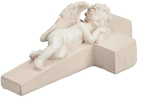 Relaxdays Décoration pour Une Tombe, résistante au Gel et aux intempéries, polyrésine, HLP : 9 x 12,5 x 21 cm, crème