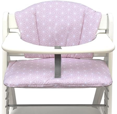 Blausberg Baby - Sitzkissen Set ABWASCHBAR für Alpha Hauk Kinderhochstuhl – Happy Star Rosa - Made in Germany