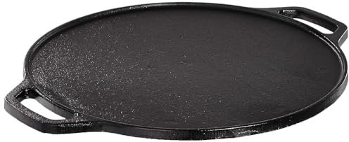 Tawa Pre-Seasoned Cast Iron Dosa Tawa, 12 Inches (30 cm), Black