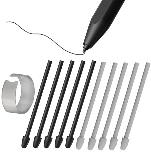 10X Pointes de Remplacement pour Remarkable 1/2/Marker/Marker Plus & Boox Pen2 Pro/Boox Pen Plus/Boox Triangle Pen/BOOX Wacom Stylo Stylet, Boox Max/Note/Nova/Go/Tab Ultra&Mini Série, Noir+Blanc