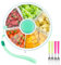 MOKIDO Snack Spinner, Snackbox Kinder, Snackbox mit Fächern Kinder, Rotierende Snackbox mit Deckel, Kinder Tragbare Snackteller, Snackbehälter für Outdoor, Familien, Party
