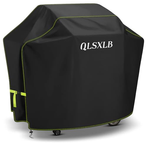 QLSXLB Funda Barbacoa Exterior Impermeable, 420D Oxford Cubierta BBQ de Parrilla 100x60x110cm, Fundas Protectora para Barbacoa Anti-Viento/Anti-Polvo/Anti-Humedad/Anti UV, Resistente al Desgarro Negro