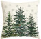 Artoid Mode Kiefern Bäume Schneeflocken Weihnachten Kissenbezug, 50x50 cm Saisonnal Winter Zierkissenbezug Cushion Cover Couch Wohnzimmer Deko