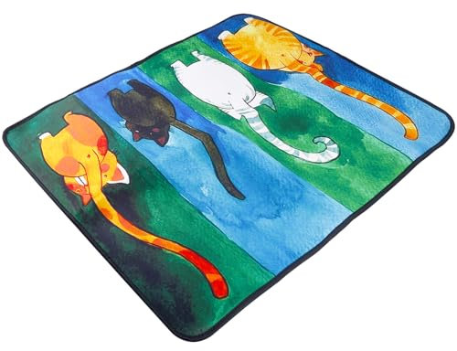 Molbory Fußmatte Katzen, 60 x 90 cm Fussmatte Aussen und Innen, Antirutschmatte, Waschbar Schmutzfangmatte, Fußmatte Personalisiert für Hauseingänge, Flure, Außentüren, Wohnaccessoires