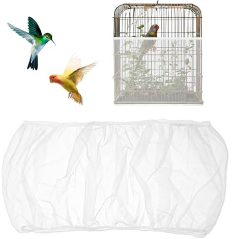Trinkrittey Vogelkäfig Abdeckung Vogelkäfig Samenfänger Schutznetz für Vogelkäfig Papageien Nylon Mesh Geeignet Vogelkäfig Zubehör Käfig Abdeckung Mesh für Käfige mit einem Umfang von 140-180cm