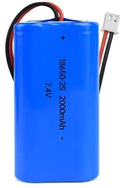 7.4V 2000mAh Li-ion Battery Pack RC Replacement Rechargeable Battery Pack Built-in 18650 * 2 Cell for Cars Airplane DIY, Fishing lights,Doorbell,Handheld Fan, Radio, Speakers, etc.