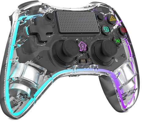 Shiptree Controller Wireless per PS-4, Gamepad Joystick Controller per Ps4/Pro/Slim/PC, Batteria da 600mAH, Doppia Vibrazione, Giroscopio, jack per Cuffie da 3,5mm,Touch Panel - Blu