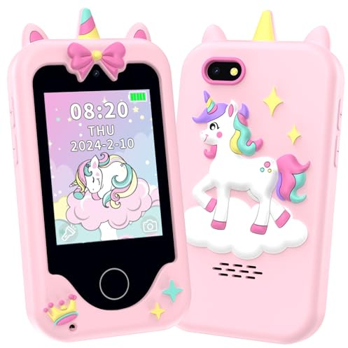 Kids Phone Toys for Girls, 3 4 5 6 7 8 Year Old Boys Girls Christmas Birthday Gifts for Kids, 2.8 Touchscreen Smartphone Toddler Cell Phone, Children Play Toy Phone with Camera, Game, Music, 8GB Card
