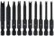 Spanner Bit Set (10 Pack - 2.3 Long Magnetic Heads) Spanner Fork Snake-Eye Security Screwdriver Bit Sizes: 4, 6, 8, 10, 12 (2 of Each Size)