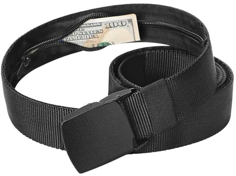 Ksvaye 120cm Ceinture Cache Billets Ceinture de Voyage avec Cachette Secrète, Ceinture Porte-Monnaie de Voyage Portefeuille Caché,Cache Billets Porte Monnaie pour Meilleure Sécurité en Voyage/Travail