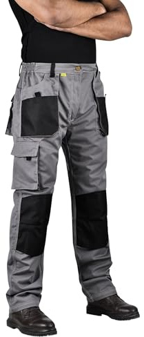 Pantalón de Trabajo para Hombre - Pantalon Cargo para trabajar - Multibolsillos - Bolsillos de las Rodilleras ,pantalo multibolsill obra,pantalon contrucion,pantalon resistente