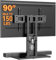 Perlegear Universal Swivel TV Stand with Pegboard Storage, Height Adjustable Table top TV Stand Mount for 42-90 Inch TVs, up to 150 lbs with Large Glass Base for Stability, Max VESA 600x400mm