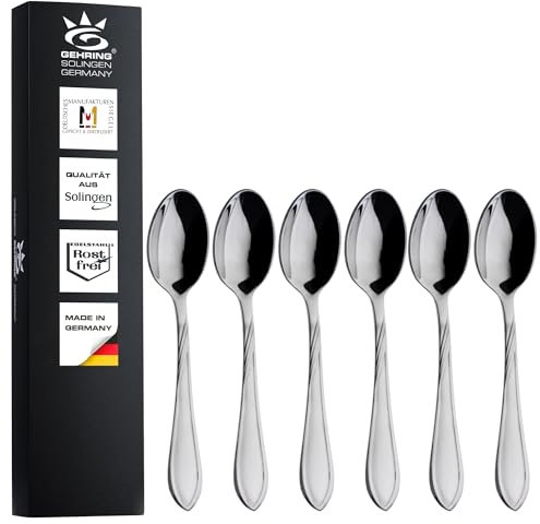 Gehring Solingen Focus Espressolöffel 6 Stück I Moccalöffel I Edelstahlbesteck I Löffel Set 6-teilig I spülmaschinengeeignet I Made in Germany