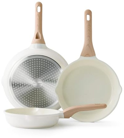 Kordisen Antihaft Keramikpfannen Set 20/24/28 cm, 3-teiliges Keramik Beschichtung Induktion Pfanne-Set, Gesund und Ungiftig, PFOA und PFAS frei