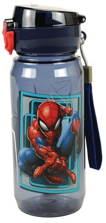OM SUPPLIES Spiderman Characters Reusable Large Ecozen Durable Plastic Bottle BPA Free 600ml School Lunch Kids Childrens (Spiderman)