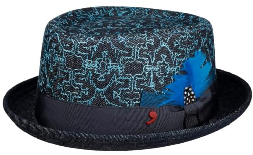Alfonso D´Este Damiano Pork Pie Cotton HatD'Este Men - Made in Italy Cloth hat with Lining, Grosgrain Band Autumn-Winter Winter