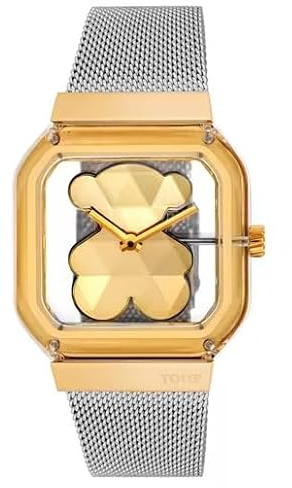 Tous Montre analogique Avec Bracelet en Acier D-Bear Party, Doré et argenté, Classique