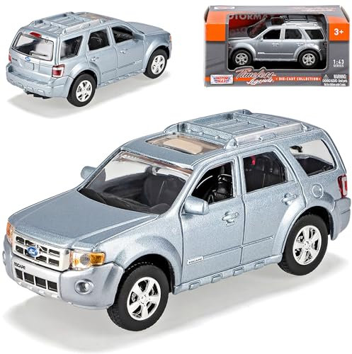 Motormax for. Escape II SUV USA Silber Grau 2. Generation 2008-2012 1/43 Modell Auto mit individiuellem Wunschkennzeichen