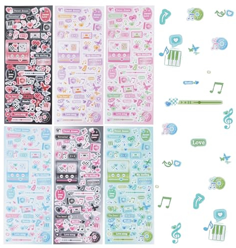NICENEEDED 6 Blatt Koreanische Fotokarten Aufkleber Liebe Schmetterlinge Muster Deco Aufkleber Bastel Sticker Sets Für Fotokarten Bastel Scrapbook