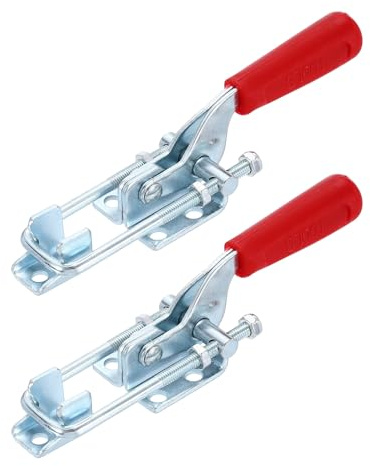 sourcing map 2pcs 431 Toggle Latch Clamp M6 x 50mm 772lbs Holding Capacity Adjustable Quick Release Pull Latches Galvanized Iron Hasp Clamps for Smoker Lid Jig Tool Box Cases Door