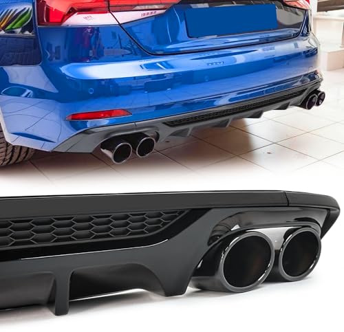 S5 Optik Diffusor Heckdiffusor Auspuff Schwarz für Audi A5 F5 Coupe Sportback Cabrio mit S Line 2017-2020 vor-facelfit