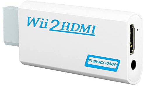 RuiPuo Wii to HDMI Converter Output Video Audio Adapter, with 3.5mm Audio Video Output Supports All Wii Display Modes, Best Compatibility and Stability for Nintendo (Wii to HDMI Adapter)