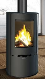 Estufa redonda de chapa de acero modelo Dover color Negro