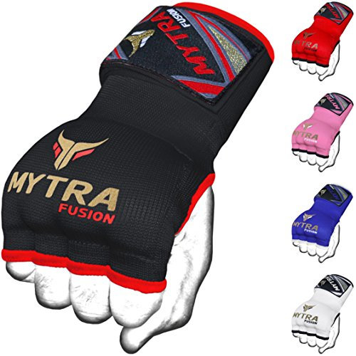 Mytra Hybrid Weight Lifting Gym Fitness Workout Inner Gloves Bar Grippers Boxing MMA Muay Thai Gym Workout Hand Wraps Gel Inner Gloves Fingerless Gloves Bandages Mitts Hand Protector
