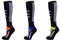 PistenSauser 3 Paar Thermo Kinder Skisocken, Ski Kniestrümpfe mit gepolsterten Funktionsbereichen und zusätzlicher Garantie (Orange/Blau/Gelb, 23-26)