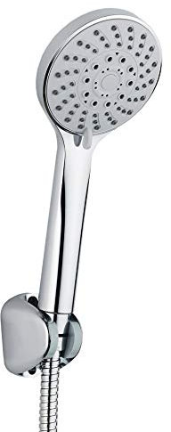 AVIS Kit de douche chromé de qualité supérieure avec douchette à main, flexible flexible de douche, pommeau de douche, flexible de douche, ventouse, barre de douche, mitigeur douche, robinetterie
