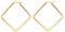 JewelryWe Schmuck Damen Ohrringe Edelstahl Poliert große Quadrat Viereck Geometrie Hoop Creolen Ohrstecker Gold 40mm