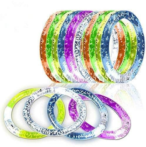 iwobi 12 Stück Blink-Armbänder, LED, wiederverwendbar, aus Acryl, für Halloween, Weihnachten, Konzerte, Hochzeiten, Partys, Dekoration, Spielzeug, 6,5 cm, Acryl, 6,5 cm, Acryl, 6.5 cm, Acryl