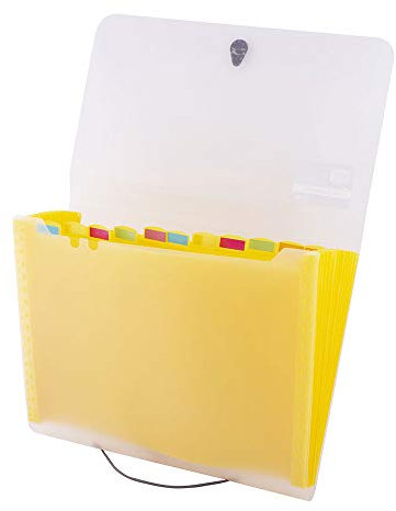 D.RECT 5540 Fächermappe Ordnungsmappe erweiterbar Dokumentenmappen 12 Fächer A4 Gelb, 110578