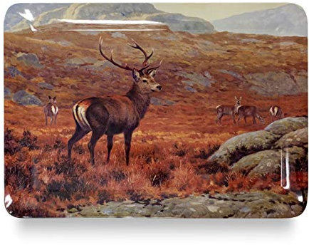 Julian Friers Serviertablett mit Hirsch-Highlands-Motiv – Abendessen oder Couchtisch – 39,5 cm x 28 cm