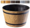 KADAX Pot de Fleurs en Plastique pour l'Intérieur et l'Extérieur, Grand Cache Pot avec Imitation Bois et Design Élégant en Forme de Tonneau (30 cm, Marron Clair)