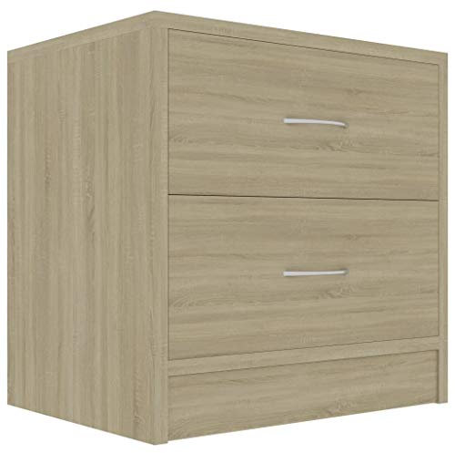 vidaXL Nachttisch mit 2 Schubladen Nachtschrank Nachtkommode Nachtkonsole Schlafzimmer Kommode Schrank Nachtschränkchen Sonoma-Eiche 40x30x40cm Holzwerkstoff