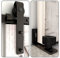 TSMST 4FT/121CM Binario per Porta Scorrevole Kit, Nero e Rustico Porta Scorrevole Kit Accessori con Guida a Pavimento Regolabile Scorrevole per Porta Singola Scorrevole