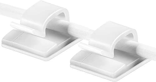 100 Stück Mini Selbstklebende Klebehaken (weiß）Kabelclips Selbstklebend