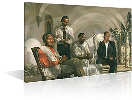 Afrikanische Kunst-Wanddekoration für Wohnzimmer, Gemälde von Barack Obama, Malcolm X, Nelson Mandela und Martin Luther King Jr. Inspirierende Poster, Kunstgemälde für Büro, 30,5 x 45,7 cm (B x H)