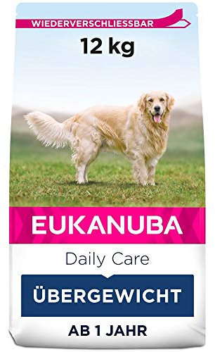 Eukanuba Daily Care Overweight / Sterilised Trockenfutter – Fettarmes Spezialfutter für übergewichtige oder kastrierte Hunde, 12 kg